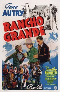 Autry Prints: RANCHO GRANDE, US poster art, top row from left: Mary Lee