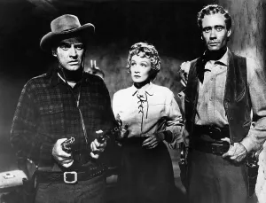 Guns Drawn Prints: RANCHO NOTORIOUS, Arthur Kennedy, Marlene Dietrich, Mel Ferrer, 1952
