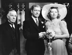 Bride And Groom Prints: RANDOM HARVEST, from left: Henry Travers, Ronald Colman, Greer Garson, 1942