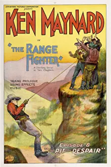 Rope Prints: THE RANGE FIGHTER, left: Ken Maynard in Episode 8: The Pit of Despair, 1926