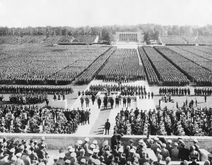 Standards Prints: Ranks of the Nazi German army fill Zeppelin Field in Nuremberg