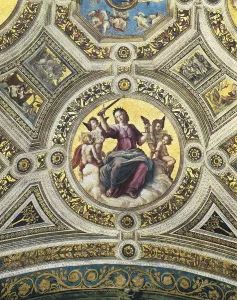 Raphael (1483-1520). Stanza della Segnatura (Signature Room). Justice. 1508. VATICAN CITY. Vatican Palaces. Renaissance art. Cinquecento. Fresco