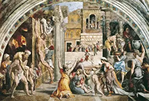 Fresco Prints: Raphael (1483-1520). Stanza dell'incendio di Borgo