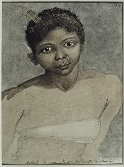 Malaspina Prints: RAVENET, Juan (1766). Portrait of a Black Woman from Manila Mountains