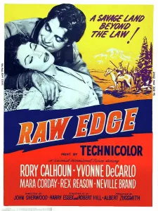 Rory Prints: RAW EDGE, US poster, from left: Yvonne De Carlo, Rory Calhoun, 1956
