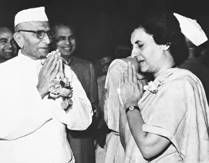 Women Leaders Prints: Re-elected Prime Minister Indira Gandhi with her Deputy Prime Minister