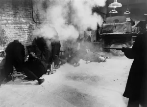 Moran Prints: Re-enactment of the St. Valentine's Day massacre from Roger Corman's 1967 film