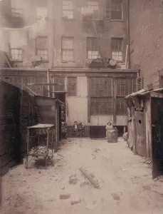 Rear view of a New York City tenement, 134 1/2 Thompson Street, New York City, photograph by Lewis Wickes Hine, February, 1912