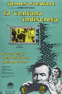 Posbyb Prints: REAR WINDOW, (aka LA VENTANA INDISCRETA), from left: James Stewart, Grace Kelly, 1954