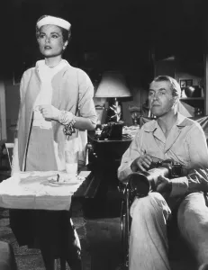 Wheelchair Prints: REAR WINDOW, from left: Grace Kelly, James Stewart, 1954