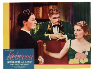 Atcmposterart Prints: REBECCA, from left: Judith Anderson, Laurence Olivier, Joan Fontaine, 1940