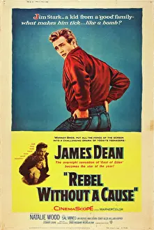Jbp10ma14 Prints: REBEL WITHOUT A CAUSE, James Dean, (below, with Natalie Wood), 1955