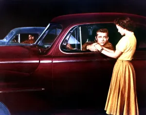 Nighttime Prints: REBEL WITHOUT A CAUSE, from left: Corey Allen, James Dean, Natalie Wood, 1955