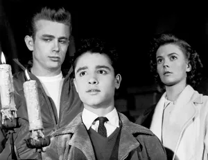 Candelabra Prints: REBEL WITHOUT A CAUSE, from left, James Dean, Sal Mineo, Natalie Wood, 1955