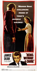 Natalie Prints: REBEL WITHOUT A CAUSE, US poster art, James Dean, Natalie Wood, 1955