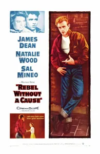 REBEL WITHOUT A CAUSE, US poster art, top from left: Natalie Wood, Sal Mineo, James Dean, 1955