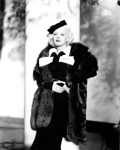 1930s Makeup Prints: RECKLESS, Jean Harlow, in a suit by Adrian, 1935