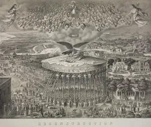 Eagle Prints: RECONSTRUCTION, 1867, presents a grand allegory of the reconciliation of North and South after the US Civil War