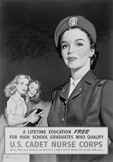 Nurses Prints: Recruitment poster showing U.S