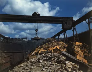 Machinery Prints: Recycling scrap steel during World War II at the Allegheny Ludlum Steel Corporation in Brackenridge