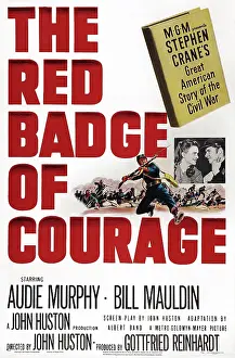 Soldier Prints: THE RED BADGE OF COURAGE, US poster art, Audie Murphy, 1951