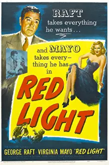 Mayo Prints: RED LIGHT, US poster, George Raft, Virginia Mayo, 1949