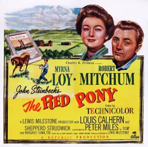 Images Dated 19th June 2014: THE RED PONY, US poster art, from left: Myrna Loy, Robert Mitchum, 1949