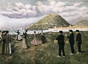 Dario De 1875 1913 Prints: REGOYOS, Daro de (1875-1913). Basque Celebration at the Bay of San Sebastin