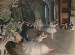 Rehearsal Prints: The Rehearsal Onstage, by Edgar Degas, 1874, French impressionist drawing, pastel on paper