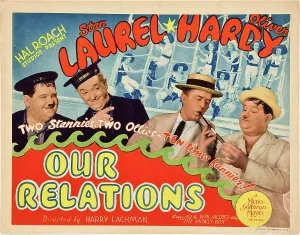 Hardy Prints: OUR RELATIONS, US lobbycard, Oliver Hardy