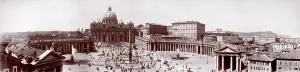 Images Dated 18th December 2007: Religion, panoramic view of Piazza St. Peter's, Vatican City, Italy, 1909