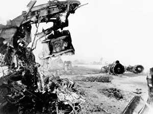 Airliners Prints: Remains of jet engines of the three planes