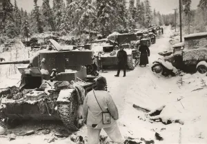 Lcgr1309 Prints: Remains of a Soviet army destroyed in the Battle of Raate Road