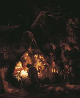 Childish Prints: REMBRANDT, Harmenszoon van Rijn, called (1606-1669). The Adoration of the Shepherds. 1646
