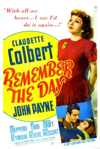 Images Dated 19th August 2013: REMEMBER THE DAY, US poster, Claudette Colbert