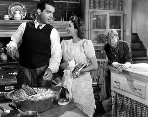 Towel Prints: REMEMBER THE NIGHT, Fred MacMurray, Barbara Stanwyck, Sterling Holloway, 1940