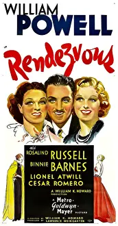 Images Dated 21st September 2009: RENDEZVOUS, from left: Rosalind Russell, William Powell, Binnie Barnes, 1935