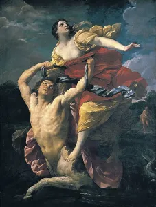 Reni Prints: RENI, Guido (1575-1642). Delianira Abducted by the Centaur Nessus