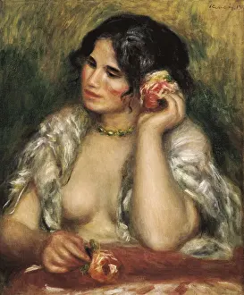 1911 Prints: RENOIR, Pierre-Auguste (1841-1919). Gabrielle with a Rose. 1911