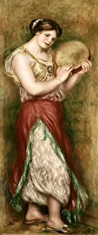 RENOIR, Pierre-Auguste (1841-1919). Dancing Girl with Tambourine. 1909. Impressionism. Oil on canvas. FRANCE. Paris. Musee d'Orsay (Orsay Museum)