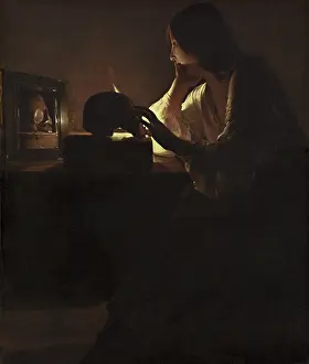 Georges Prints: The Repentant Magdalen, by Georges de La Tour, c. 1635-40, French painting, oil on canvas