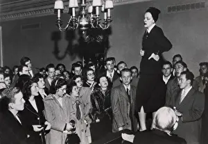 Liberals Prints: Representative Helen Gahagan Douglas with college students
