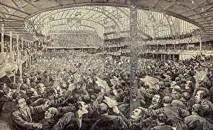 Celebration Prints: Republican delegates cheering in Chicago after the nomination of William Henry Harrison