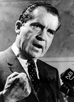Minnesota Prints: Republican presidential candidate Richard Nixon speaking with a clenched fist on April 20