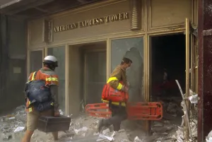 Fireman Prints: Rescue workers enter the American Express Tower