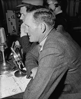 Pitcher Prints: Retired baseball star Walter Johnson calling the play by play at Washington's CBS station