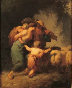 Three Animals Prints: The Return of the Flock, by Jean-Franois Millet