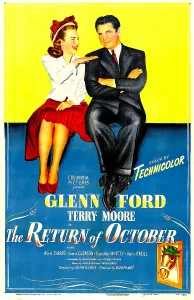 Terry Prints: THE RETURN OF OCTOBER, US poster, Glenn Ford, Terry Moore, 1948