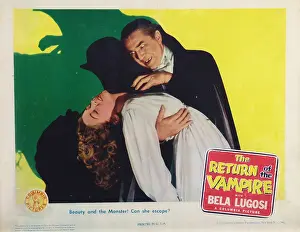Attacking Prints: THE RETURN OF THE VAMPIRE, lobbycard, from left: Nina Foch, Bela Lugosi, 1944