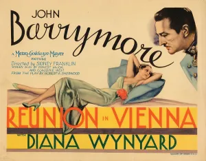 Laying Down Prints: REUNION IN VIENNA, title card, from left: Diana Wynyard, John Barrymore, 1933